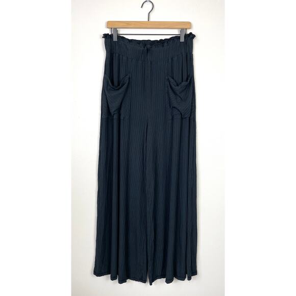 Free People Movement Blissed Out Wide Leg Pants Black Women’s Large - Picture 5 of 15